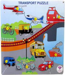 Etsi Bitsi EtsiBitsi wooden Jigsaw Puzzle Means of Transport Picture puzzle for Kids at their early learning age, suitable for 2 to 5 years old 12*12 Inches