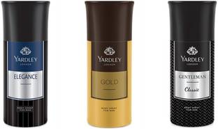Yardley London Gentleman-1 Gold-1 Elegance-1 Deo Combo For Men Pack Of 3 Perfume  -  150 ml