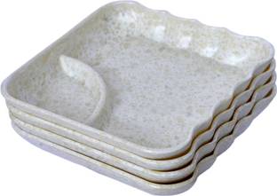 GOOFFI OFF WHITE MARBEL DIP CHIP 4 Chip & Dip Tray