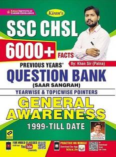 Kiran SSC CHSL 6000+ Facts Previous Years Question Bank (Saar Sangrah) Yearwise And Topicwise Pointers General Awareness 1999 Till Date (English Medium) (3270)