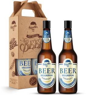 HIPSTER Beer Shampoo Dandruff Control 250ml | Pack of 2 | For Men and Women | Strong and Smooth Hair | No Alcohol, No Paraben | Fenugreek, Tea Tree, Hibiscus, Calendula Extracts | Made In India