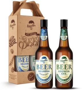 HIPSTER Beer Shampoo Dandruff Control & Beer Shower Gel 250ml Each | Combo of 2 |Anti Dandruff Shampoo & Body Wash Combo | No Alcohol, No Paraben |For Men and Women | Made In India