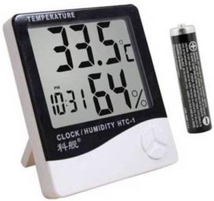 havenfort Best Quality Imported Humidity Meter Clock High Accuracy LCD Display Thermometer Hygrometer Indoor Temperature Humidity Meter Clock Digital Room Wall All-in-One Digital Moisture Measurer (40 mm) All-in-One Digital Moisture Measurer