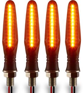 Autofledge Set of 4 Bike Front, Side, Rear SMD Yellow LED Light Indicator Turn Signal Light for Bike Brake Light Motorbike LED (12 V, 10 W)