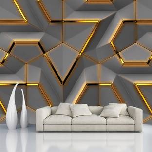 COLOR SOLUTION Decorative Grey, Gold Wallpaper