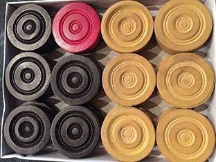 KURFF 24 Carrom coins with 1 Striker Carrom Board Game Accessories Carrom Pawns