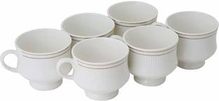 love unlimited Pack of 6 Bone China Tea Cups Set of 6 | Coffee Mugs for Home Office