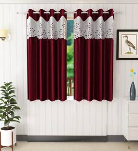 Tanishka Fabs 152 cm (5 ft) Polyester Semi Transparent Window Curtain (Pack Of 2)