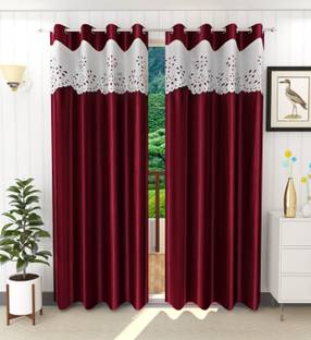 Tanishka Fabs 274 cm (9 ft) Polyester Semi Transparent Long Door Curtain (Pack Of 2)