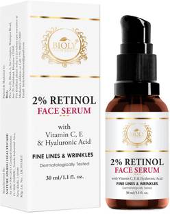 Bioly 2% Retinol Face Serum with Vitamin C, E & Hyaluronic Acid For Fine Lines and Wrinkles