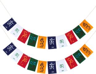 PARTY MIDLINKERZ Tibetian Buddhist Prayer Flags for Car and Bike (Combo Pack) Rectangle Car Window Flag