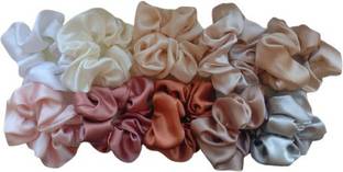 hummanbird Classy Pure Silk Scrunchies Hair Tie Comfy Elastic Hair Bands Set of 10 pcs Rubber Band