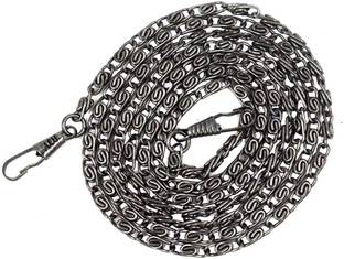 AFH Antique Silver Black Long Cable Chain 120 cm Clasp Key Ring Metal Waist Belt Biker Racing Key chain Key Chain