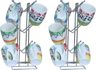 Daaduji Cup Kitchen Rack Steel Creation / Stainless Steel (Set-2) Tea Cup Stand/Coffee Cup Holder for Kitchen Dining Table Showcase Milk Mug Holder Stand
