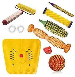 ACUPRESSURE LIFE STYLE Wooden Foot Roller Acupressure tools Wooden Foot Roller Acupressure Magnetic Stress Mat Combo Kit Massager