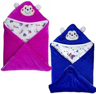 BRANDONN Cartoon Single Hooded Baby Blanket for  AC Room