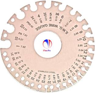 Mass Pro 1 Side Round Stainless Steel Wire Gauge Diameter Gage Metal Inch Measurement Instrument SWG Wire Gauge Tool Panel Marking Gauge