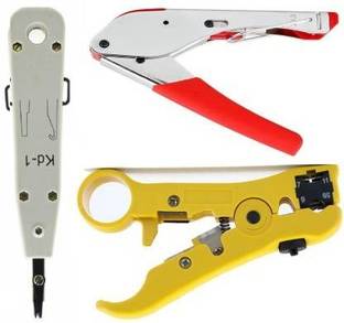 Gadariya King Universal Adjustable Coaxial Cable Wire Jacket Stripper Cutter Plier Scissor + Waterproof Connectors Compression Tool + Krone Kd-1 Impact Punch Down Tool for Flat Round Cat5 Cat6 UTP STP RG59 RG6 RG7 RG11 Networking TV Telephone Cable BNC RCA RG59(4C) RG6(5C) Manual Crimper Universal Adjustable Coaxial Cable Wire Jacket Stripper Cutter Plier Scissor + Waterproof Connectors Compression Tool + Krone Kd-1 Impact Punch Down Tool for Flat Round Cat5 Cat6 UTP STP RG59 RG6 RG7 RG11 Networking TV Telephone Cable BNC RCA RG59(4C) RG6(5C) Manual Crimper Manual Crimper