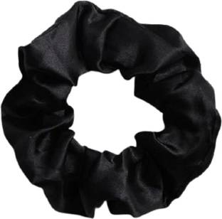 hummanbird Pure Black Silk Scrunchies Soft Hair Tie Elastic Hair Bands for Men/Women Rubber Band