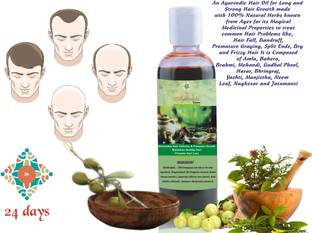 24 DAYS Ayurvedic Hair Regrowth Oil, Prevents Hair Loss, Stimulates Hair Follicles and Maintain Healthy Scalp Hair Oil