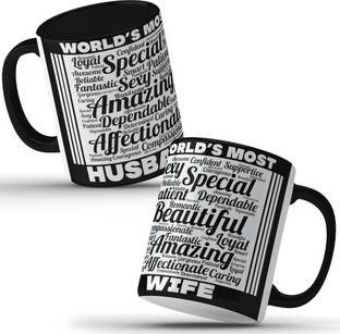 Unbounded Company World's Most Special Husband -Wife Black Ceramic Coffee Mug