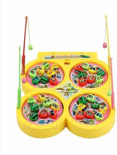 ANVIT Toy World Battery Operated Fish catching Game 2 - 4 Players Game with 4 Pools Multicolor