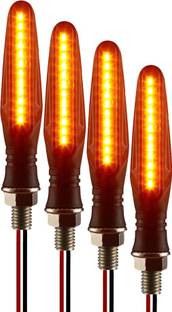 Autofledge Yellow Bike's Front, Side, Rear SMD LED Light Pack of 4 Indicator Turn Signal Light for Bike Brake Light Motorbike LED (12 V, 10 W)