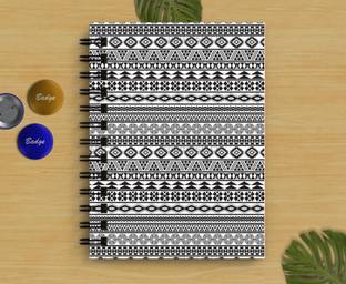 DI-KRAFT Black Lines Printed Regular Notebook A5 Diary Unruled 160 Pages