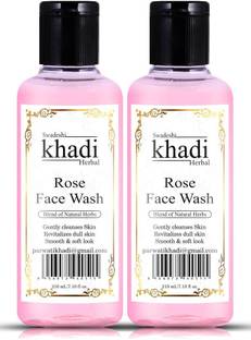 SWADESHI KHADI HERBAL Rose  with Blend of Natural Herbs Revitalizes Dull Skin (Pack of 2) Face Wash