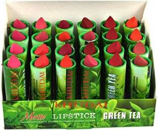 kHUDAt Lipstick set of 24 Green tea extract multicolor with moisturizing effect.  (Multicolor, 1.5 ml)