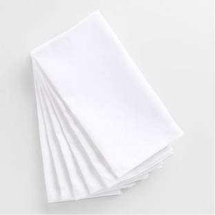 BIRDWING Set of 6 Cotton Table Napkins White Cloth Napkins