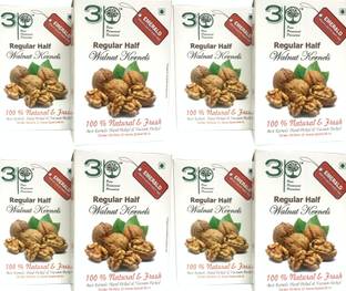 3P Regular Half Kashmiri Walnut Kernels 1600 gm (200 gm x pack of 8) Walnuts