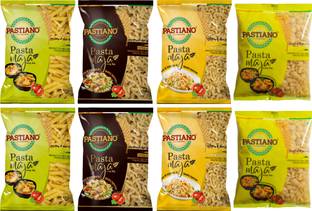 PASTIANO Pasta- 4 Shapes 250X8 Elbow Macaroni, Shell, Penne, Fusilli Pasta