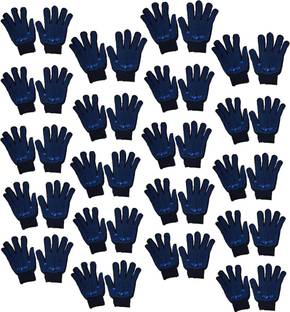 Frontier Blue Dotted Cotton Hand Gloves (Pack Of 20 Pairs.) F Wet and Dry Glove Set