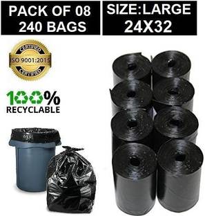 JJBROTHER 24X32 INCH (PACK OF 8) Large 18 L Garbage Bag  Pack Of 120