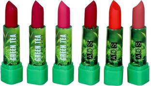 ads Non-Smudging Green Tea Set Of 6 Lipstick For Girls And Women