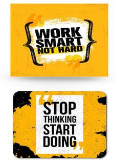 SMULY MOUSEPAD COMBO PACK OF 2 (WORK SMART NOT HARD AND STOP THINKING Non Slip Base Mousepad