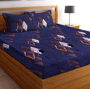 VAS COLLECTIONS 160 TC Microfiber Double Abstract Flat Bedsheet