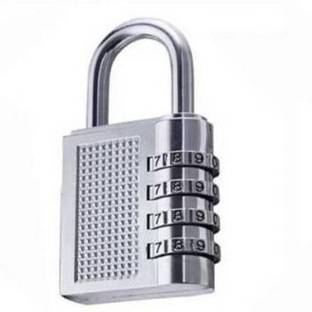 SHB 4 Digit Silver Resetable Combination Hand Bag Luggage Password Pad Lock Padlock (Silver) Rev-A-Lock Cabinet Security System (Pack of 4) Combination Lock