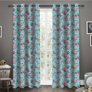 AIRWILL 214 cm (7 ft) Cotton Room Darkening Door Curtain (Pack Of 2)