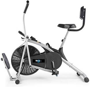 Smile Fitness Air Bike Fitness Exercise Cycle For Home Moving Handles Upright Moving Dual-Action Stationary Exercise Bike