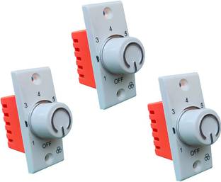 Hiru SWITCH 7 STEP - 3 PCS Fancy FAN REGULATOR for Home & Office Step-Type Button Regulator