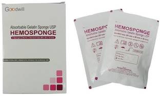 GOODWILL Hemosponge Absorbable Gelatin Sponge Hemostatic Sponge Gamma Sterilized (80mm X 50mm X 10mm) (2 Units) Interactive dressings Medical Dressing