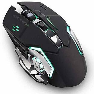 microware 2.4G Wireless Professional Gaming Mouse Rechargeable, Color Changing 6 Buttons DPI 800/1200/1600 for Pro Game Notebook, PC, Laptop, Computer, 15G Strong Acceleration Wireless Optical  Gaming Mouse  with Bluetooth