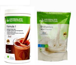 Herbalife Nutrition Formula 1 Nutritional Shake Mix Chocolate 500 gm With ShakeMate 500 gm Plant-Based Protein