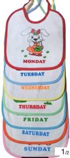 kogar Beautiful Printed 7 Days Baby Bib For Daily Use Sunday To Saturday Baby Bibs For Kids