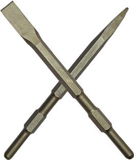Inditrust Point and Flat Demolition Hammer Bit set size 17mm x 280mm and 22mm x 280mm (Pack of 2pc)