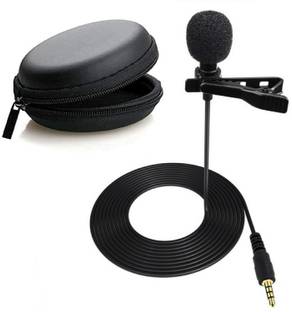 Gabbar 5 Meter Collar Mic And 3.5mm Clip Microphone For Youtube Collar Mike free Black Pouch For Voice Recording Lapel Mic Mobile Pc Laptop Android Smartphones Dslr Camera Microphone