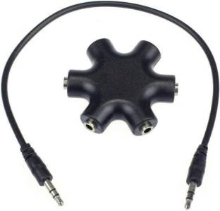 play run 6 -Port Rockstar Multi Headphone 3.5mm audio splitter Black Phone Converter Rockstar Splitter Headset Aux USB Mug