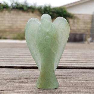 Astrodidi Green Aventurine Angel Natural Crystal Stone Lucky Angel For Chakra Healing (Size Approx 2 Inch). Decorative Showpiece  -  5 cm